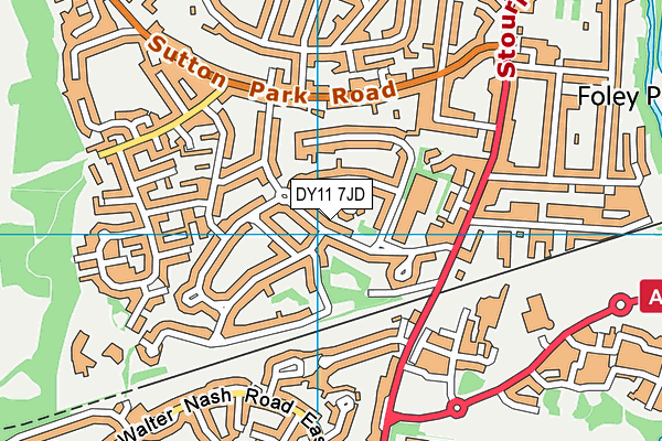 DY11 7JD map - OS VectorMap District (Ordnance Survey)