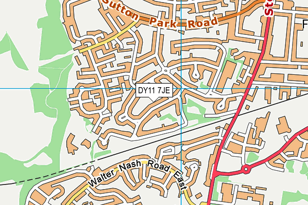 DY11 7JE map - OS VectorMap District (Ordnance Survey)