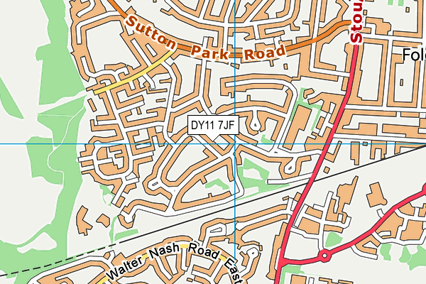 DY11 7JF map - OS VectorMap District (Ordnance Survey)