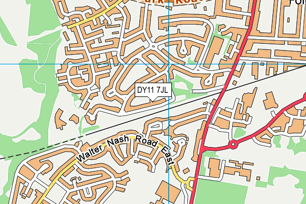 DY11 7JL map - OS VectorMap District (Ordnance Survey)