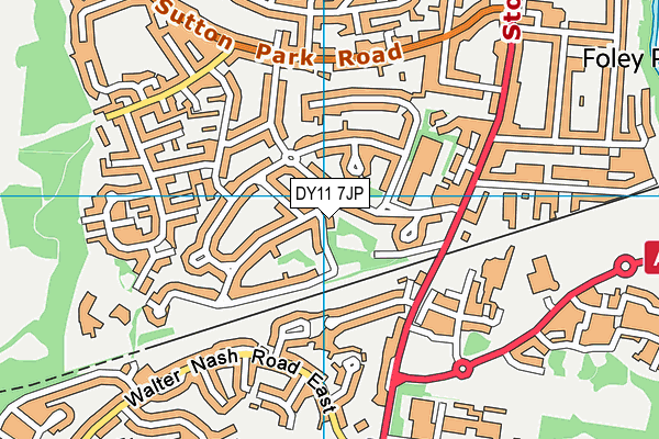 DY11 7JP map - OS VectorMap District (Ordnance Survey)