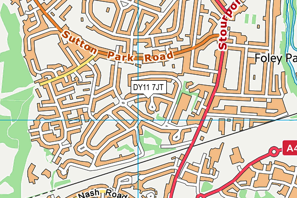 DY11 7JT map - OS VectorMap District (Ordnance Survey)
