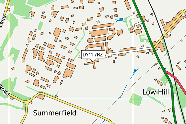 DY11 7RZ map - OS VectorMap District (Ordnance Survey)