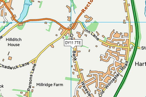 DY11 7TE map - OS VectorMap District (Ordnance Survey)