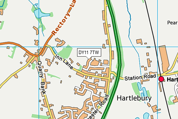 DY11 7TW map - OS VectorMap District (Ordnance Survey)