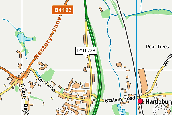 DY11 7XB map - OS VectorMap District (Ordnance Survey)