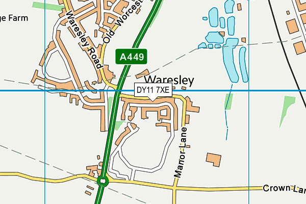 DY11 7XE map - OS VectorMap District (Ordnance Survey)
