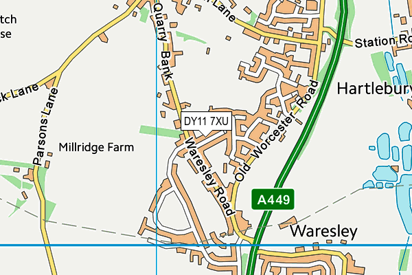 DY11 7XU map - OS VectorMap District (Ordnance Survey)