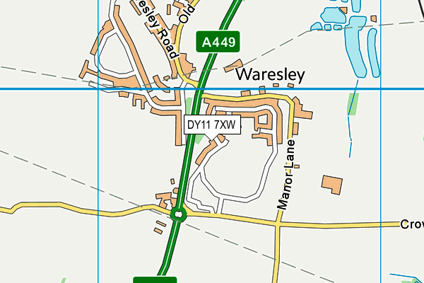 DY11 7XW map - OS VectorMap District (Ordnance Survey)