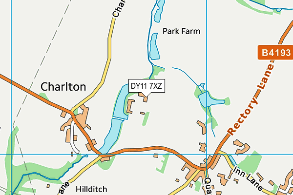 DY11 7XZ map - OS VectorMap District (Ordnance Survey)