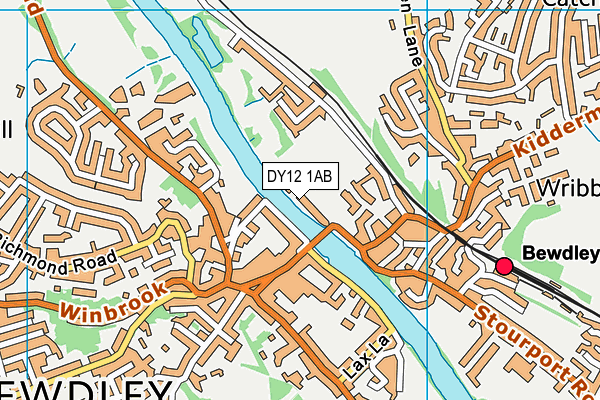 DY12 1AB map - OS VectorMap District (Ordnance Survey)
