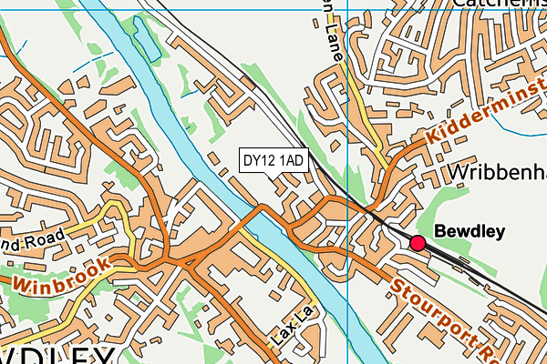 DY12 1AD map - OS VectorMap District (Ordnance Survey)