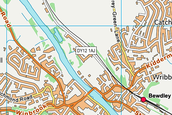 DY12 1AJ map - OS VectorMap District (Ordnance Survey)