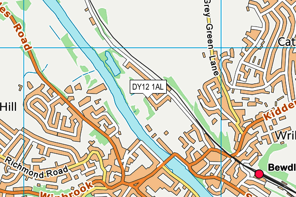 DY12 1AL map - OS VectorMap District (Ordnance Survey)