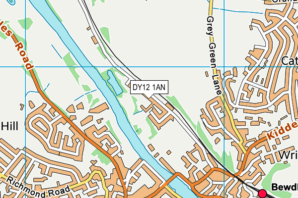 DY12 1AN map - OS VectorMap District (Ordnance Survey)