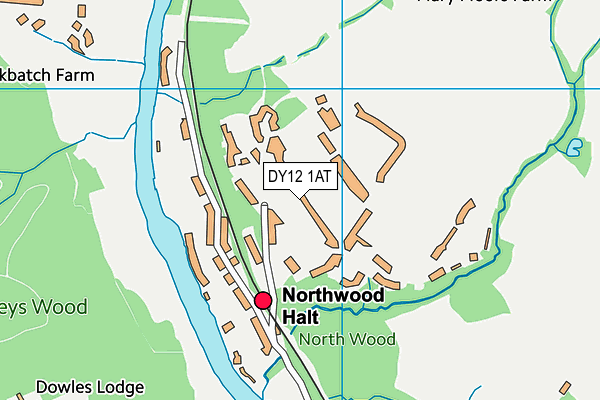 DY12 1AT map - OS VectorMap District (Ordnance Survey)