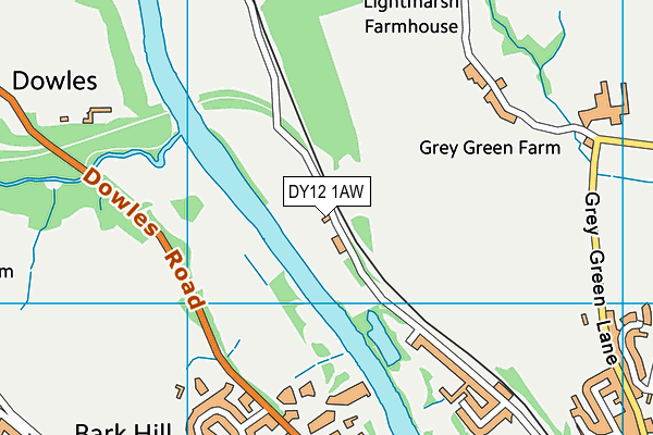 DY12 1AW map - OS VectorMap District (Ordnance Survey)