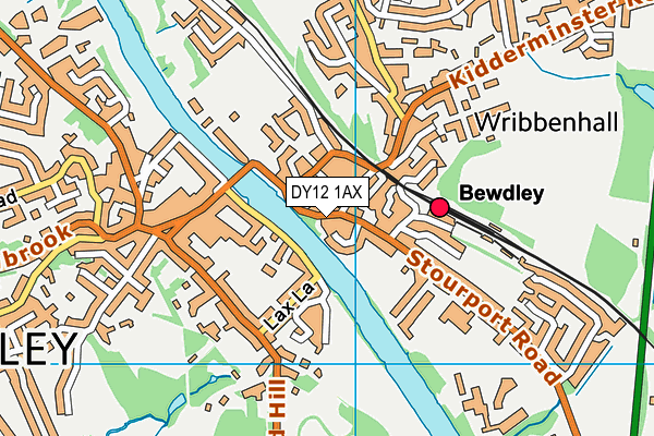 DY12 1AX map - OS VectorMap District (Ordnance Survey)