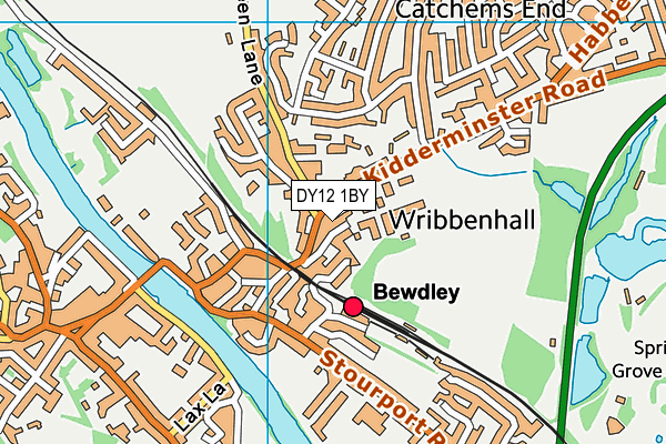 DY12 1BY map - OS VectorMap District (Ordnance Survey)