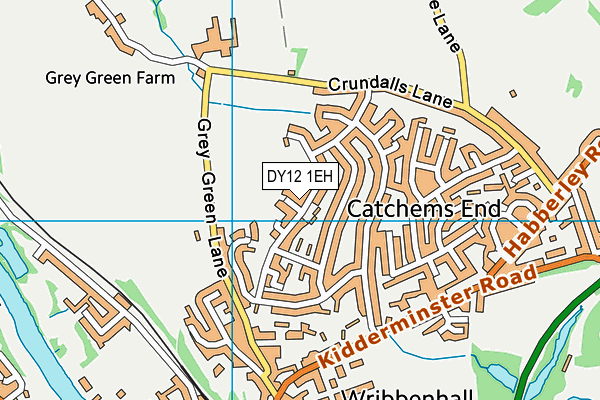 DY12 1EH map - OS VectorMap District (Ordnance Survey)