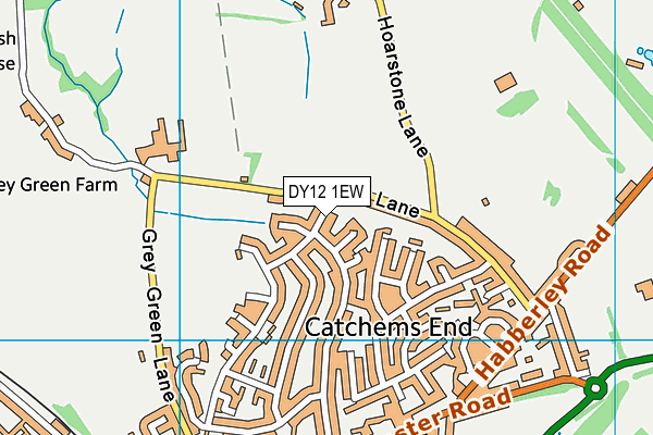 DY12 1EW map - OS VectorMap District (Ordnance Survey)