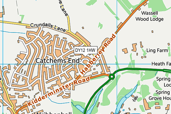 DY12 1HW map - OS VectorMap District (Ordnance Survey)