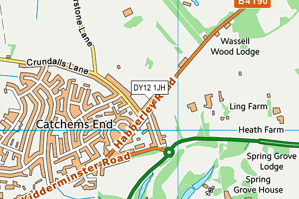 DY12 1JH map - OS VectorMap District (Ordnance Survey)