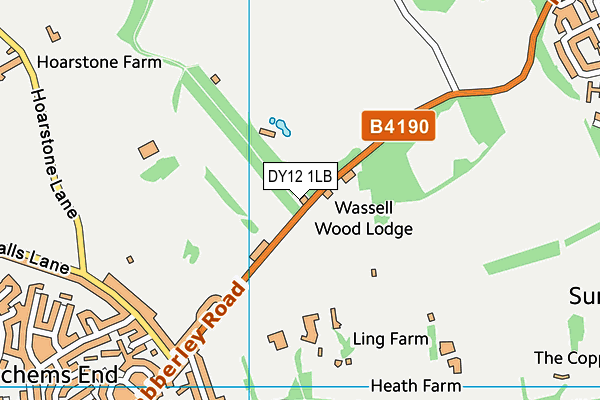 DY12 1LB map - OS VectorMap District (Ordnance Survey)
