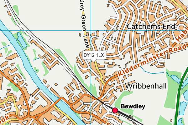 DY12 1LX map - OS VectorMap District (Ordnance Survey)