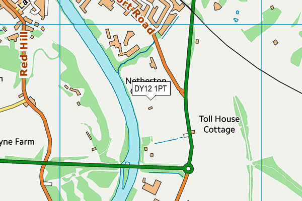 DY12 1PT map - OS VectorMap District (Ordnance Survey)