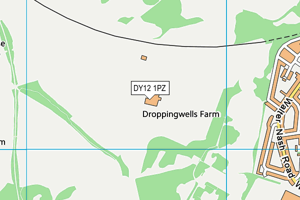 DY12 1PZ map - OS VectorMap District (Ordnance Survey)