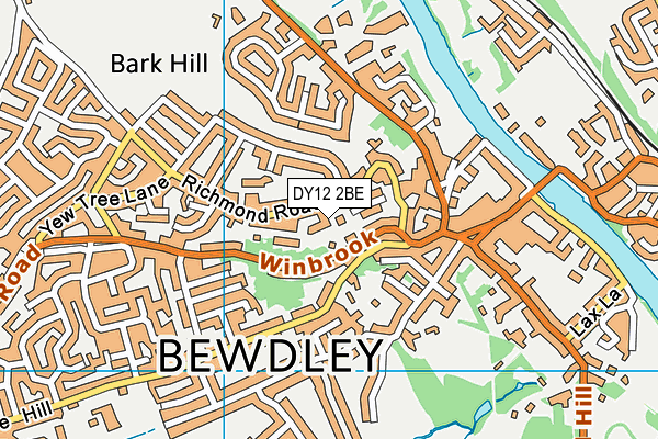 DY12 2BE map - OS VectorMap District (Ordnance Survey)