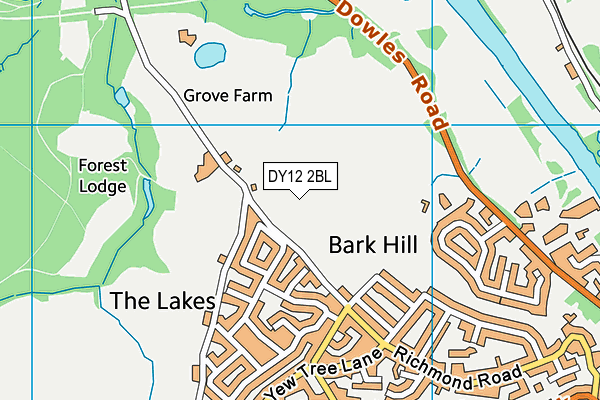 DY12 2BL map - OS VectorMap District (Ordnance Survey)