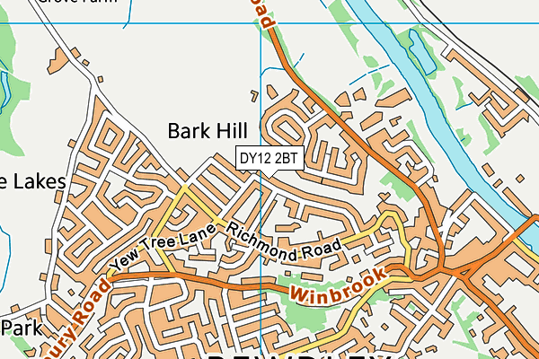 DY12 2BT map - OS VectorMap District (Ordnance Survey)
