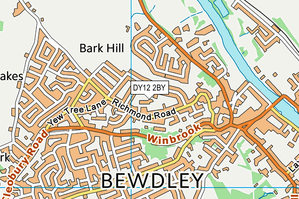 DY12 2BY map - OS VectorMap District (Ordnance Survey)