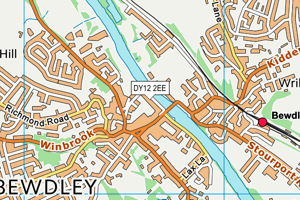 DY12 2EE map - OS VectorMap District (Ordnance Survey)
