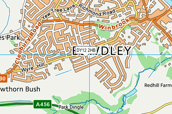 DY12 2HB map - OS VectorMap District (Ordnance Survey)