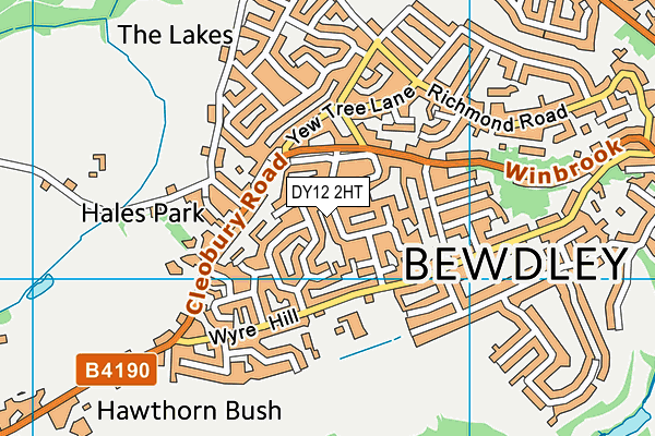 DY12 2HT map - OS VectorMap District (Ordnance Survey)