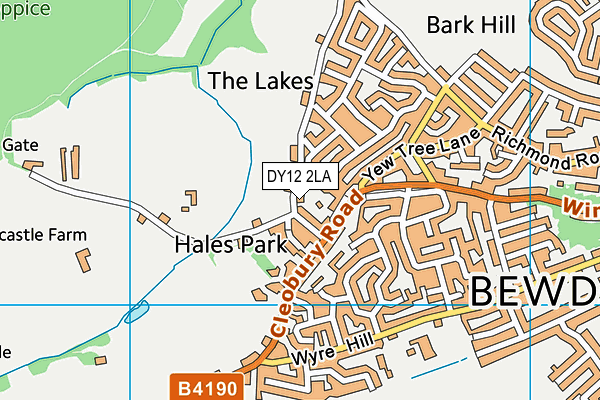 DY12 2LA map - OS VectorMap District (Ordnance Survey)