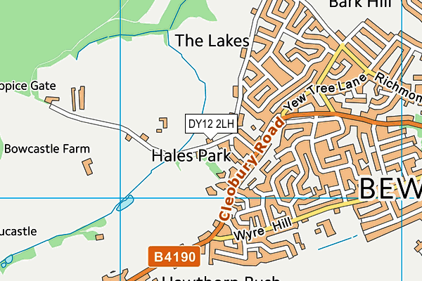 DY12 2LH map - OS VectorMap District (Ordnance Survey)