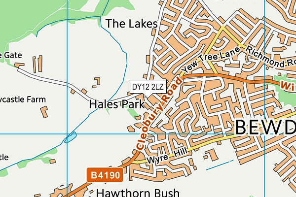 DY12 2LZ map - OS VectorMap District (Ordnance Survey)