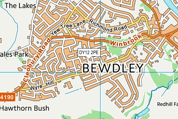 DY12 2PE map - OS VectorMap District (Ordnance Survey)