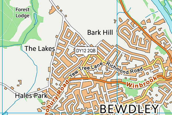 DY12 2QB map - OS VectorMap District (Ordnance Survey)