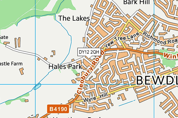 DY12 2QH map - OS VectorMap District (Ordnance Survey)