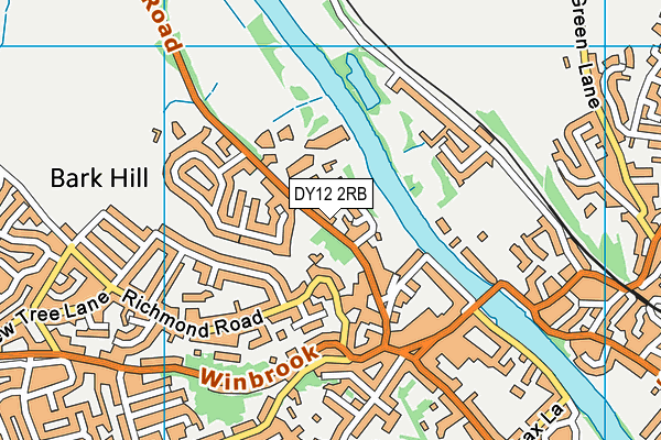 DY12 2RB map - OS VectorMap District (Ordnance Survey)