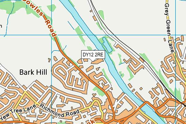 DY12 2RE map - OS VectorMap District (Ordnance Survey)