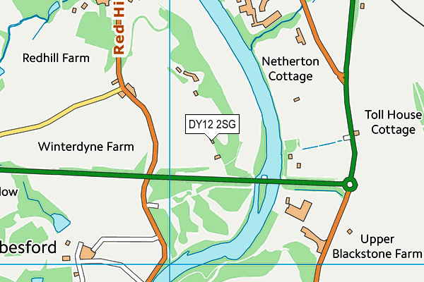 DY12 2SG map - OS VectorMap District (Ordnance Survey)