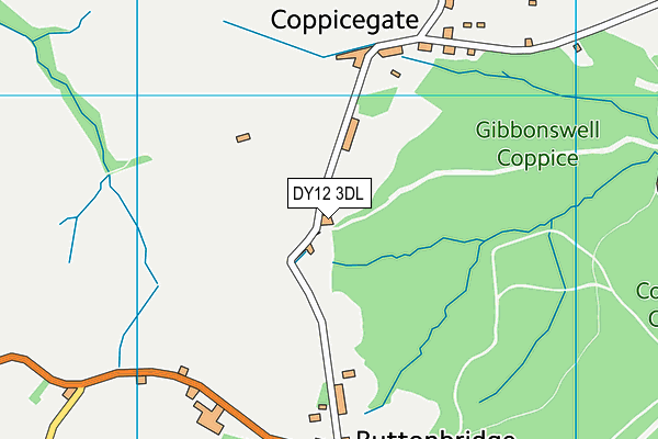DY12 3DL map - OS VectorMap District (Ordnance Survey)
