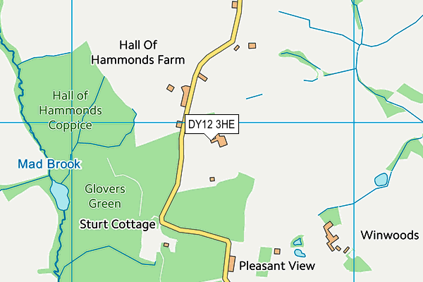 DY12 3HE map - OS VectorMap District (Ordnance Survey)