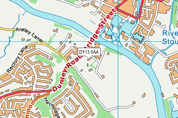 Stourport Sports Centre (Closed) map (DY13 0AA) - OS VectorMap District (Ordnance Survey)